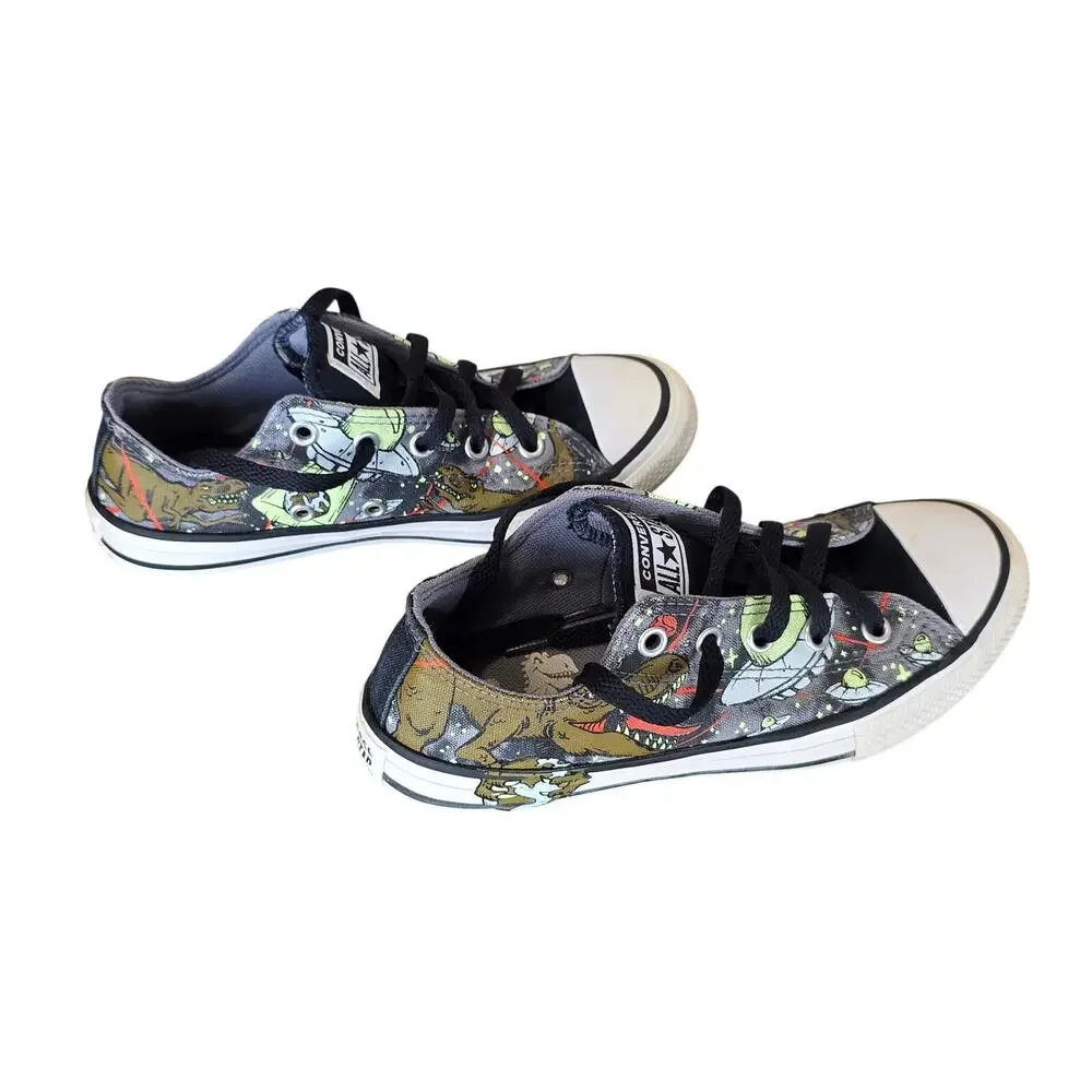 Converse Chuck Taylor Dinoverse All Star Low Top Dinosaur UFO Kids Size 2